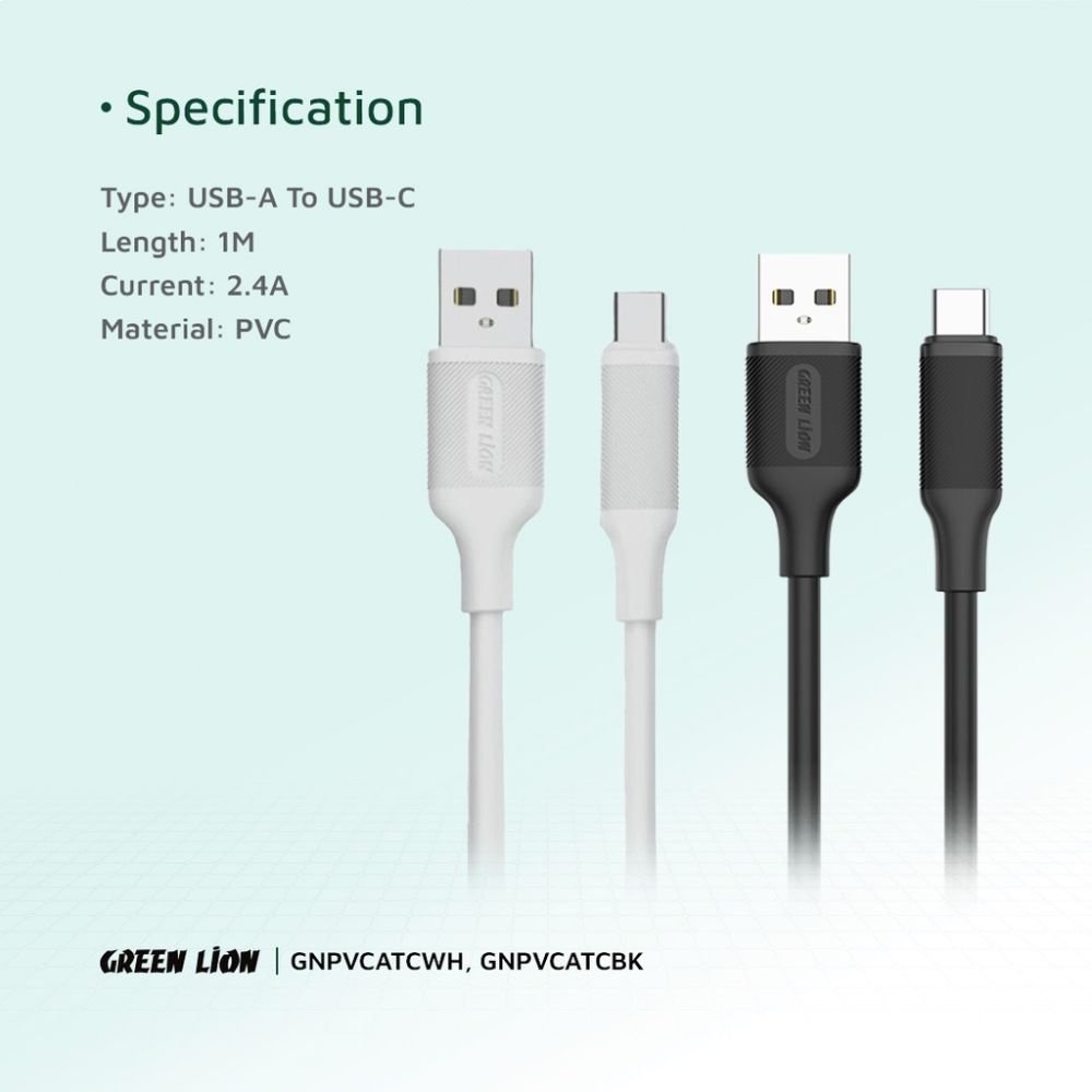 Green-Lion-USB-A-to-USB-C-PVC-Cable-1M-2.4A-3
